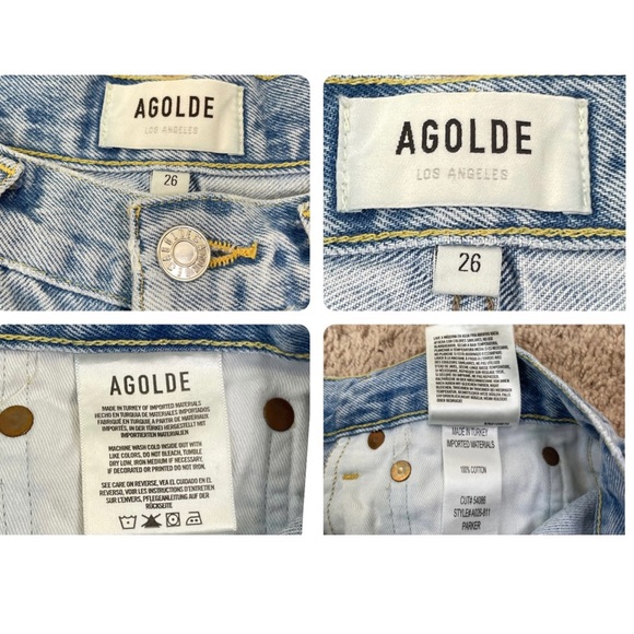 Agolde Parker Vintage Cut Off Rigid Cotton Denim Shorts Style A026-811, Size 26 - Picture 11 of 16